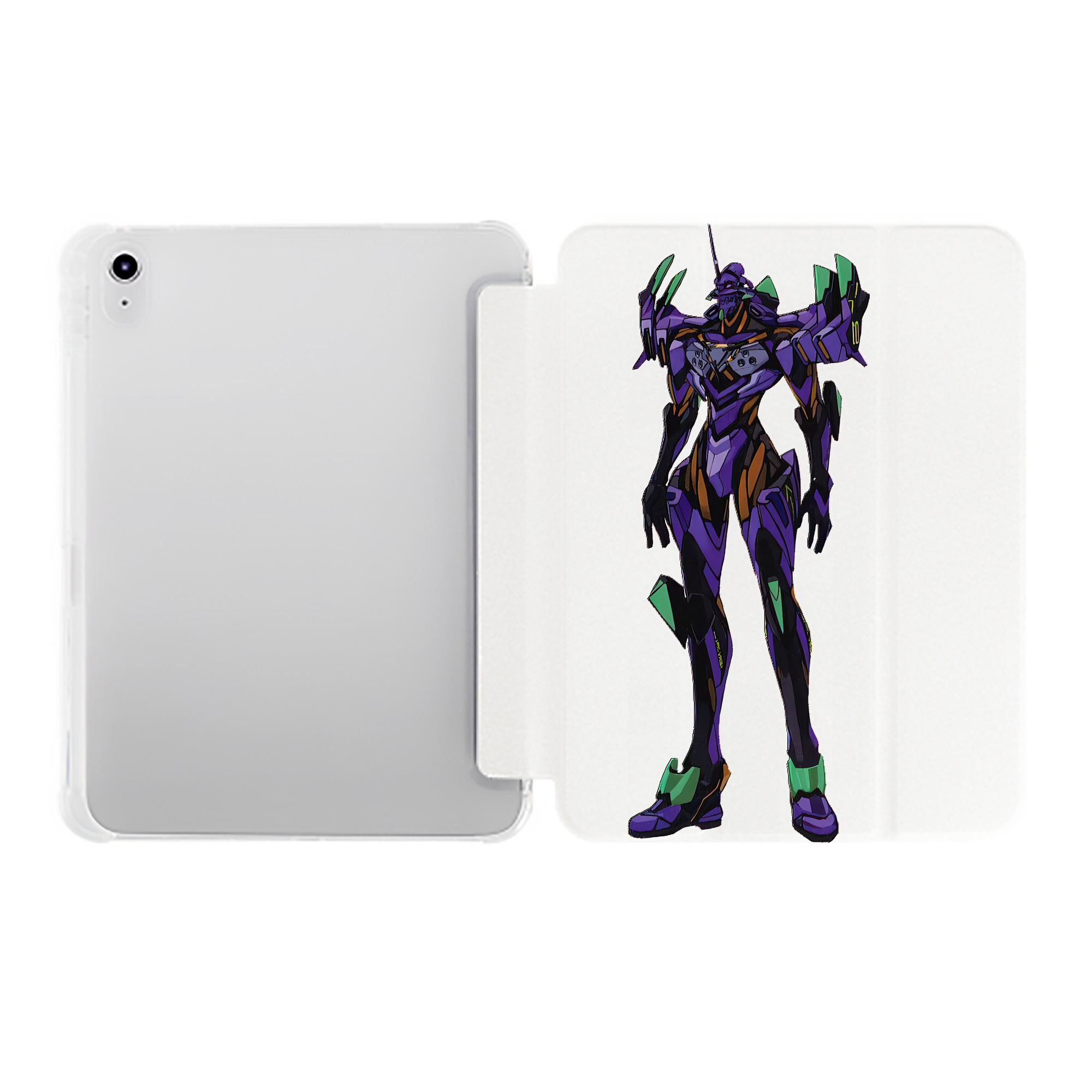 （画像用） EVA 新世紀エヴァンゲリオン IPad ケース ペン収納付き 三つ折りスタンド PUレザー×シリコン 対応機種9.5/10.5/10.9インチ